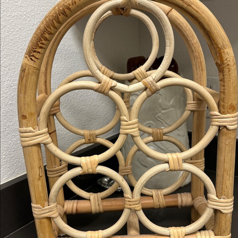 Bamboo & Rattan Arch Shaped Wine Rack - Picture 3 of 4